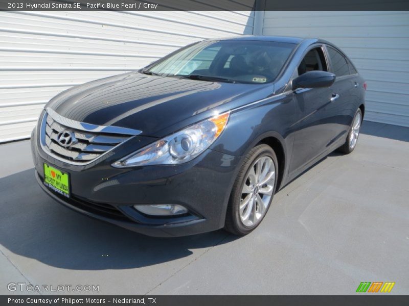 Pacific Blue Pearl / Gray 2013 Hyundai Sonata SE