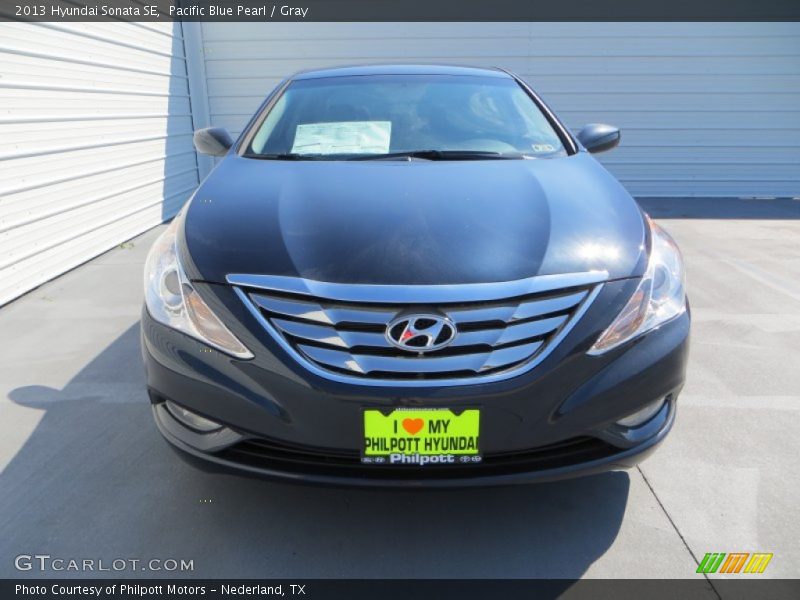 Pacific Blue Pearl / Gray 2013 Hyundai Sonata SE