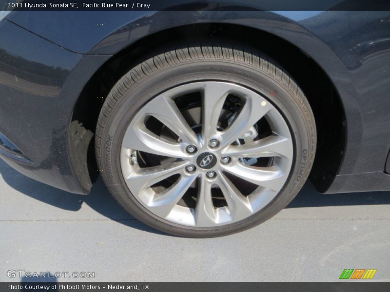 Pacific Blue Pearl / Gray 2013 Hyundai Sonata SE