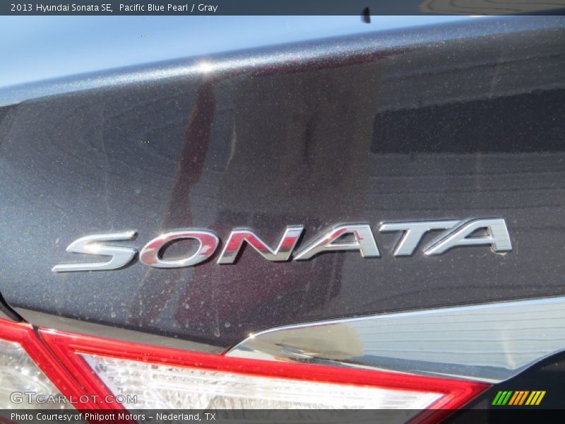 Pacific Blue Pearl / Gray 2013 Hyundai Sonata SE