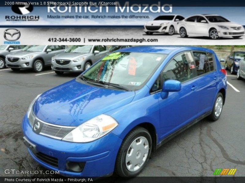 Sapphire Blue / Charcoal 2008 Nissan Versa 1.8 S Hatchback