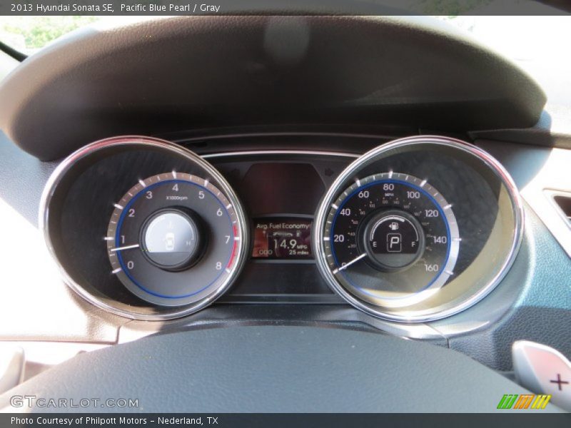Pacific Blue Pearl / Gray 2013 Hyundai Sonata SE