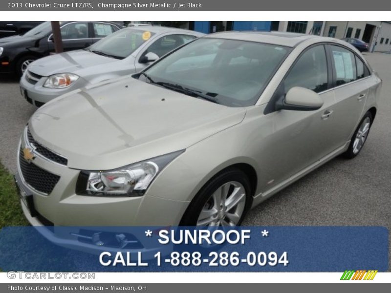 Champagne Silver Metallic / Jet Black 2013 Chevrolet Cruze LTZ/RS