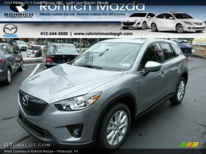 Liquid Silver Metallic / Black 2014 Mazda CX-5 Grand Touring AWD