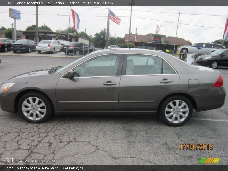 Carbon Bronze Pearl / Ivory 2007 Honda Accord EX-L V6 Sedan