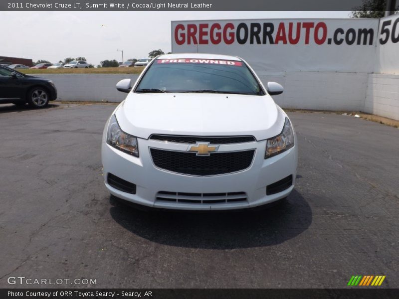 Summit White / Cocoa/Light Neutral Leather 2011 Chevrolet Cruze LT