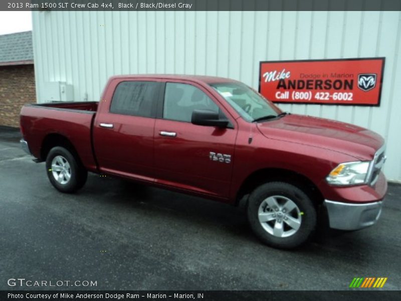Black / Black/Diesel Gray 2013 Ram 1500 SLT Crew Cab 4x4