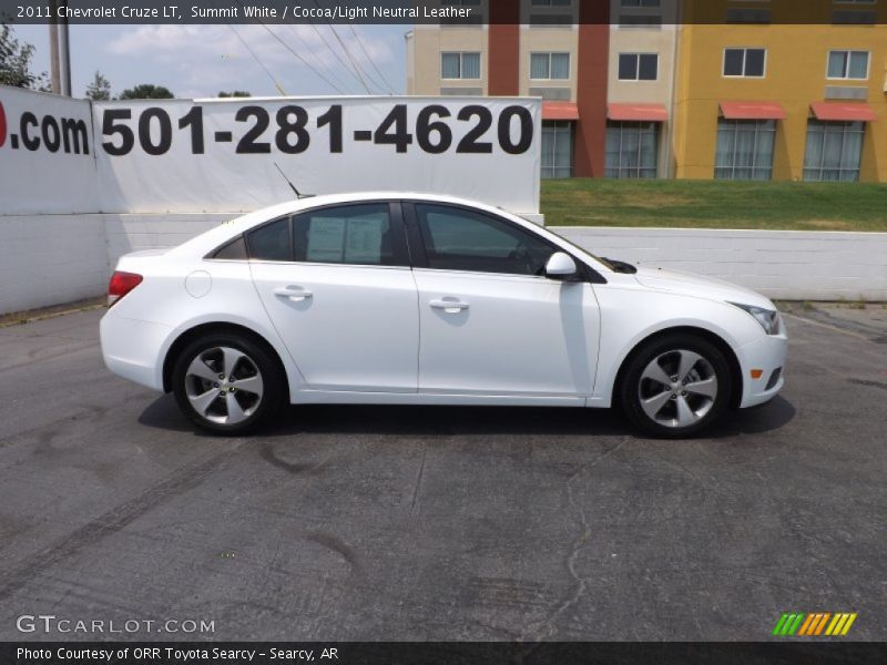 Summit White / Cocoa/Light Neutral Leather 2011 Chevrolet Cruze LT