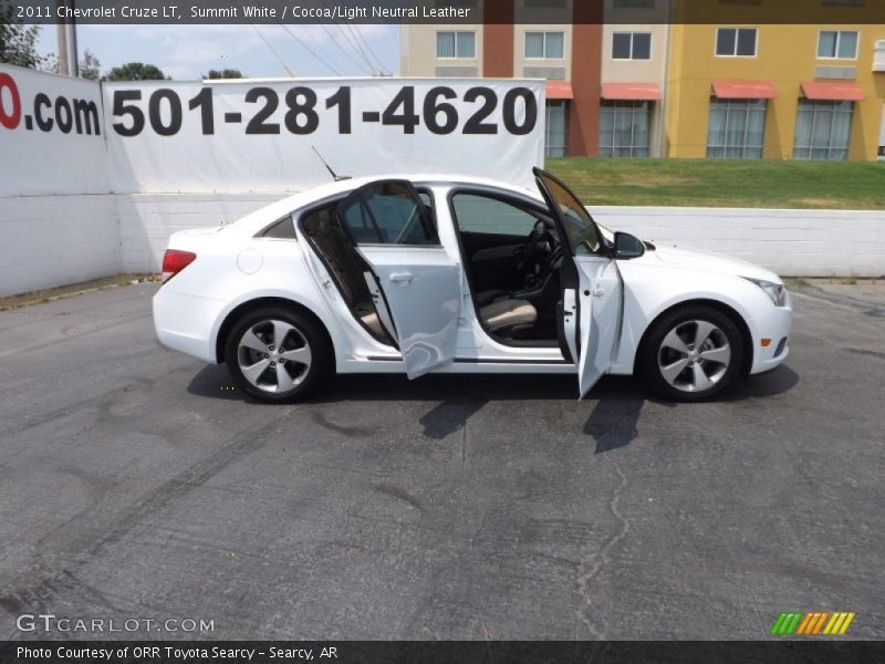 Summit White / Cocoa/Light Neutral Leather 2011 Chevrolet Cruze LT