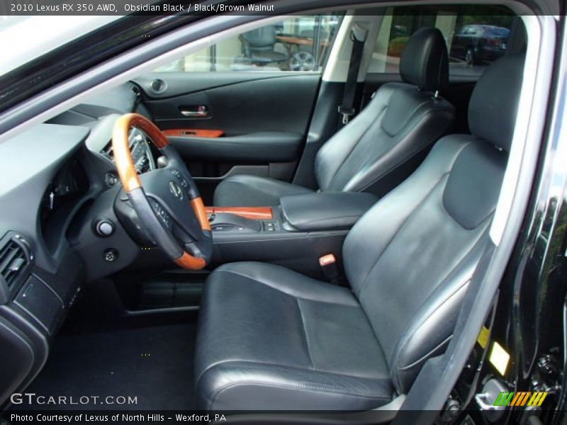 Obsidian Black / Black/Brown Walnut 2010 Lexus RX 350 AWD