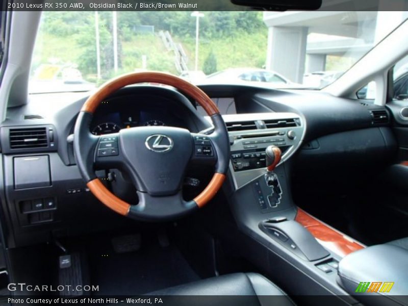 Obsidian Black / Black/Brown Walnut 2010 Lexus RX 350 AWD