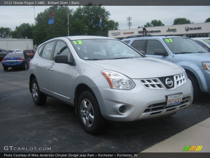 Brilliant Silver / Black 2012 Nissan Rogue S AWD