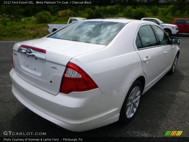 White Platinum Tri-Coat / Charcoal Black 2012 Ford Fusion SEL