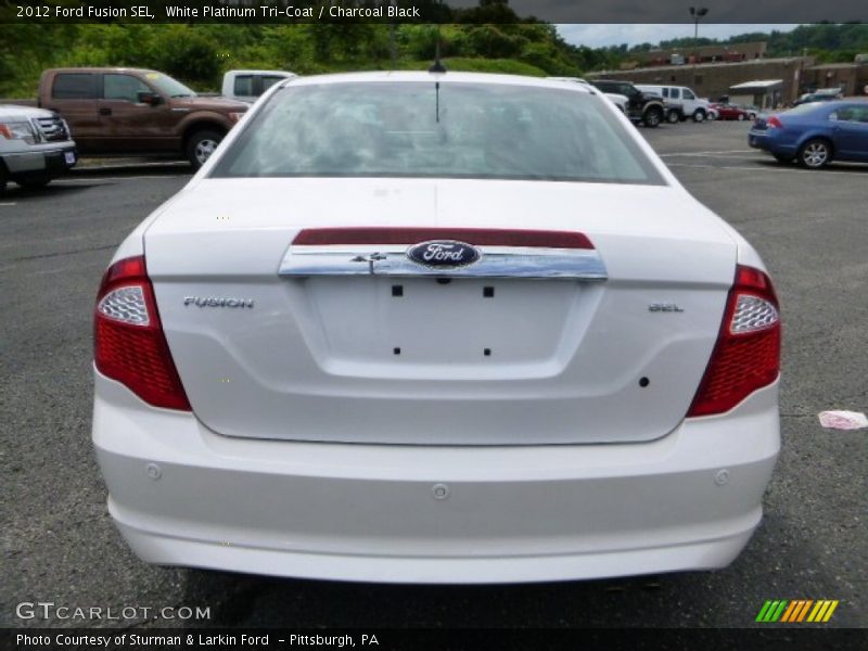 White Platinum Tri-Coat / Charcoal Black 2012 Ford Fusion SEL