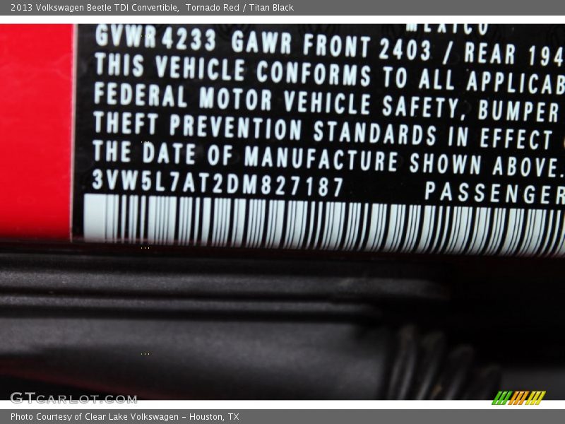 Tornado Red / Titan Black 2013 Volkswagen Beetle TDI Convertible
