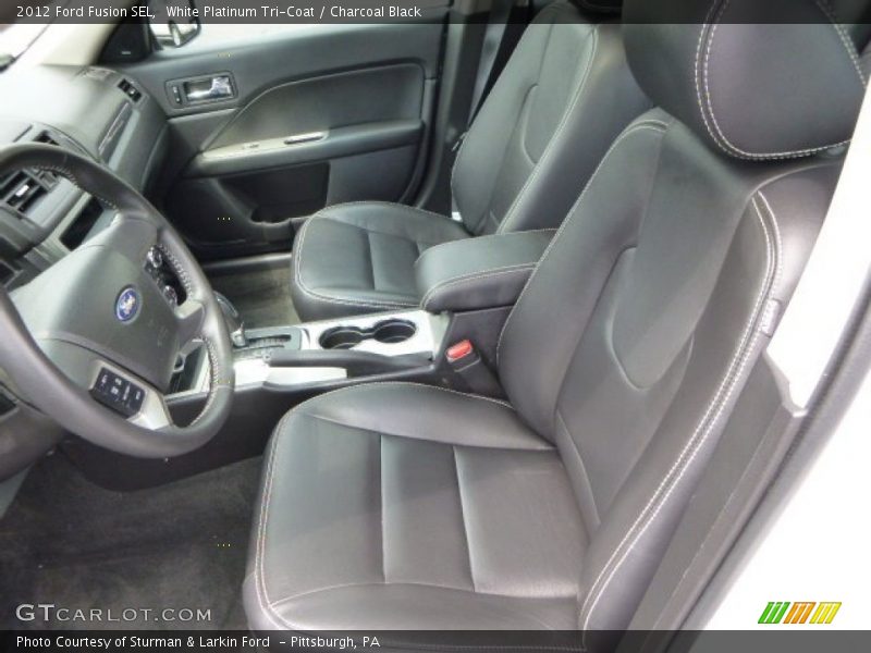 White Platinum Tri-Coat / Charcoal Black 2012 Ford Fusion SEL