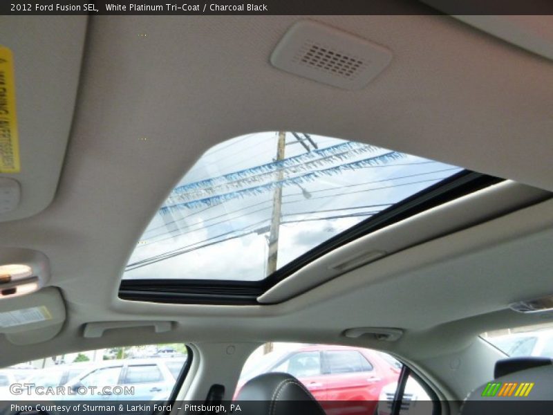 White Platinum Tri-Coat / Charcoal Black 2012 Ford Fusion SEL