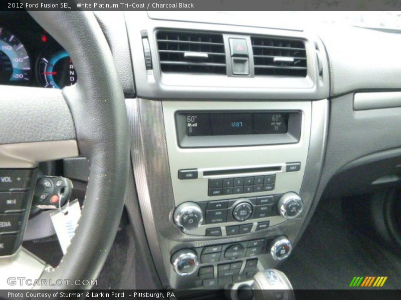 White Platinum Tri-Coat / Charcoal Black 2012 Ford Fusion SEL