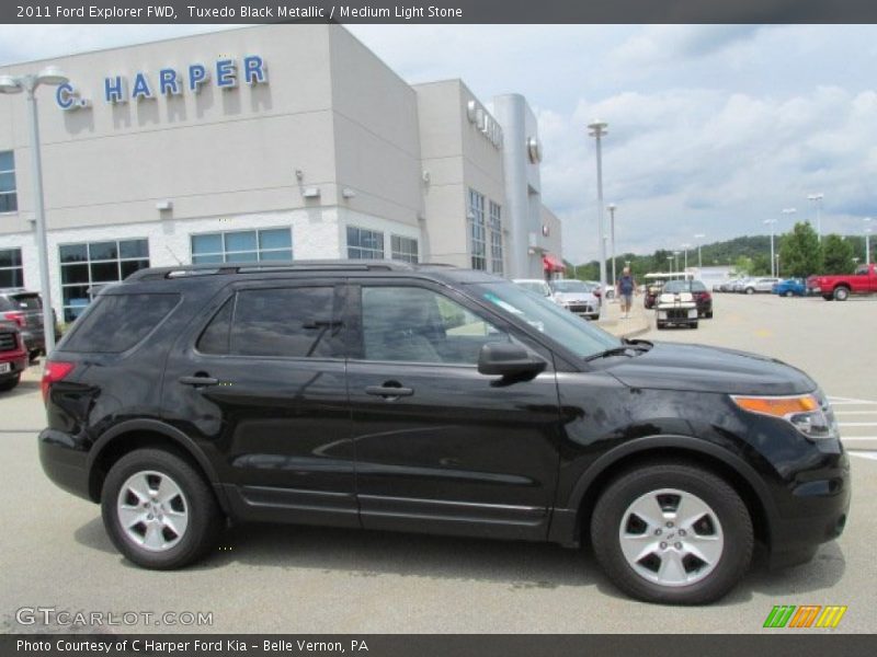 Tuxedo Black Metallic / Medium Light Stone 2011 Ford Explorer FWD