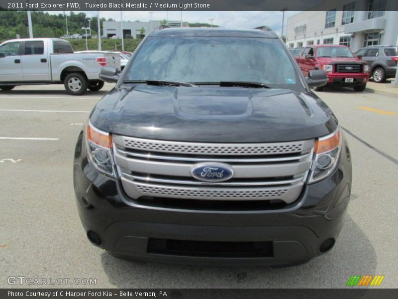 Tuxedo Black Metallic / Medium Light Stone 2011 Ford Explorer FWD