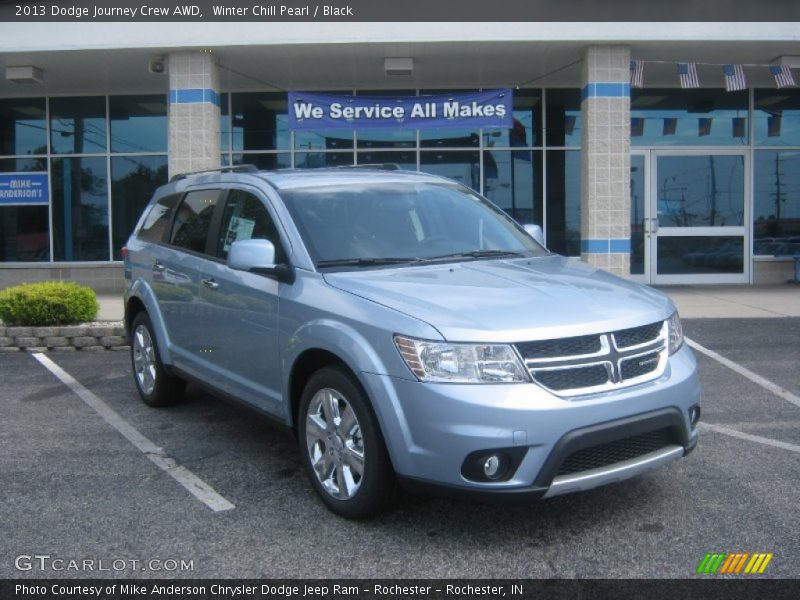 Winter Chill Pearl / Black 2013 Dodge Journey Crew AWD