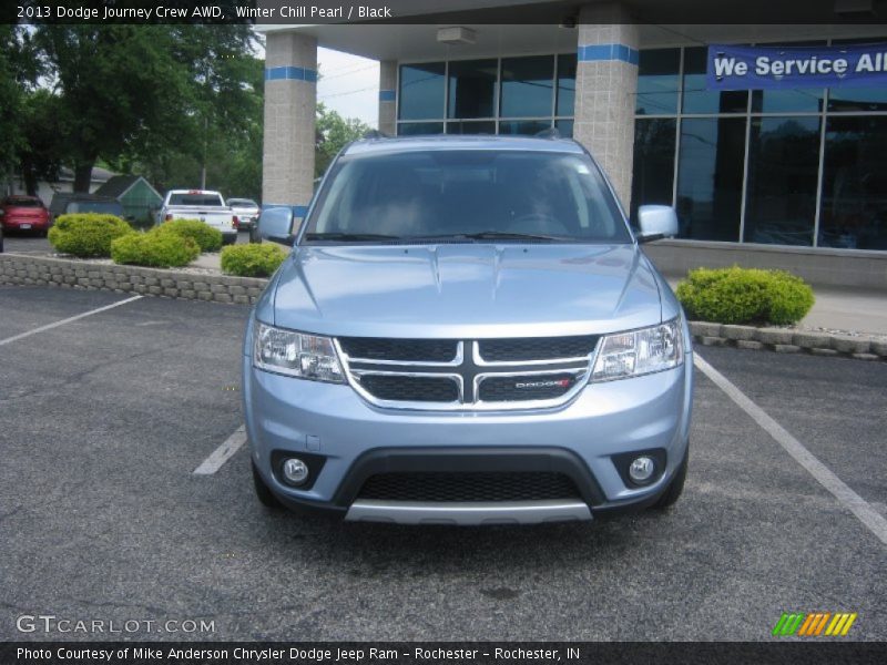 Winter Chill Pearl / Black 2013 Dodge Journey Crew AWD