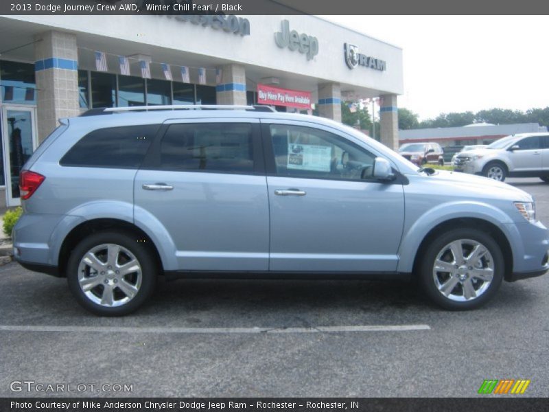 Winter Chill Pearl / Black 2013 Dodge Journey Crew AWD