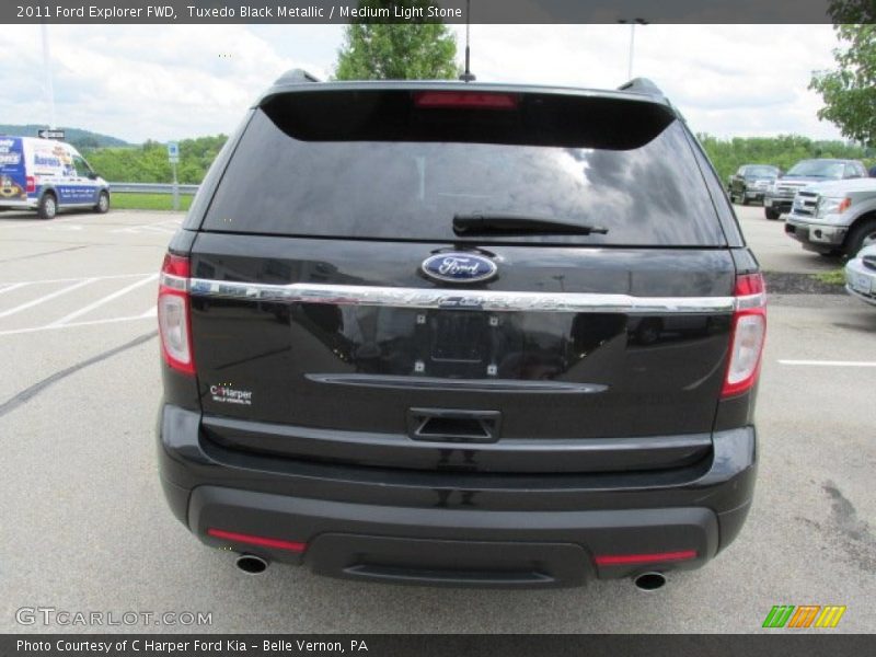 Tuxedo Black Metallic / Medium Light Stone 2011 Ford Explorer FWD