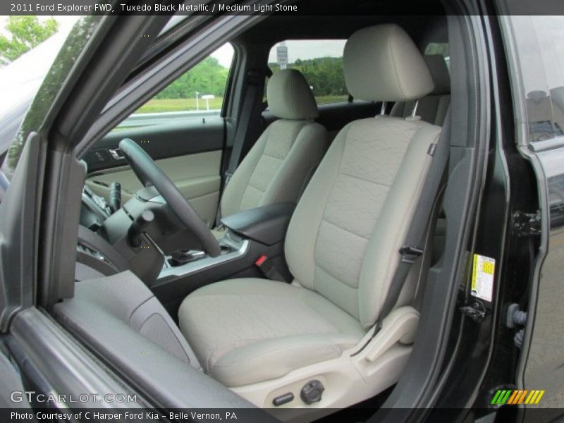 Tuxedo Black Metallic / Medium Light Stone 2011 Ford Explorer FWD