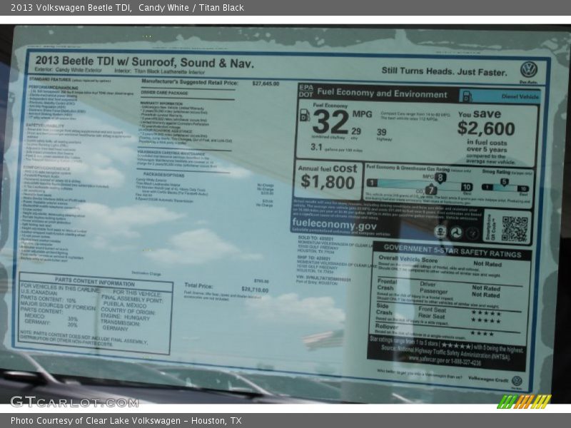 Candy White / Titan Black 2013 Volkswagen Beetle TDI