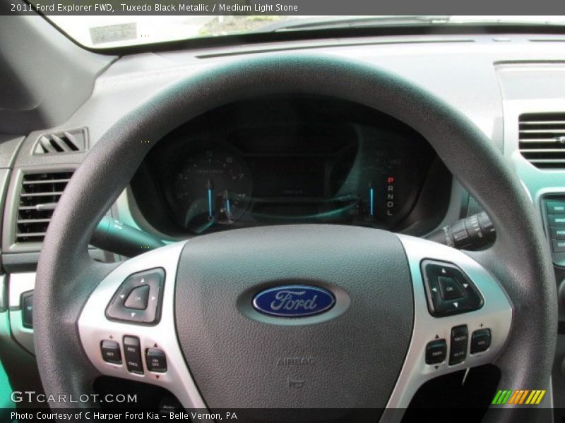 Tuxedo Black Metallic / Medium Light Stone 2011 Ford Explorer FWD