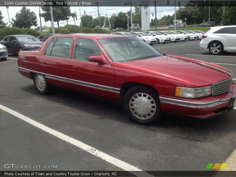 Red Tintcoat / Beige 1996 Cadillac DeVille Sedan
