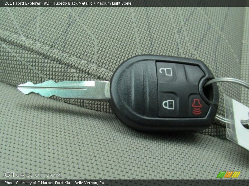 Tuxedo Black Metallic / Medium Light Stone 2011 Ford Explorer FWD