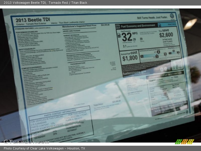 Tornado Red / Titan Black 2013 Volkswagen Beetle TDI