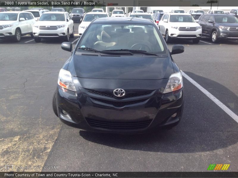 Black Sand Pearl / Bisque 2008 Toyota Yaris Sedan