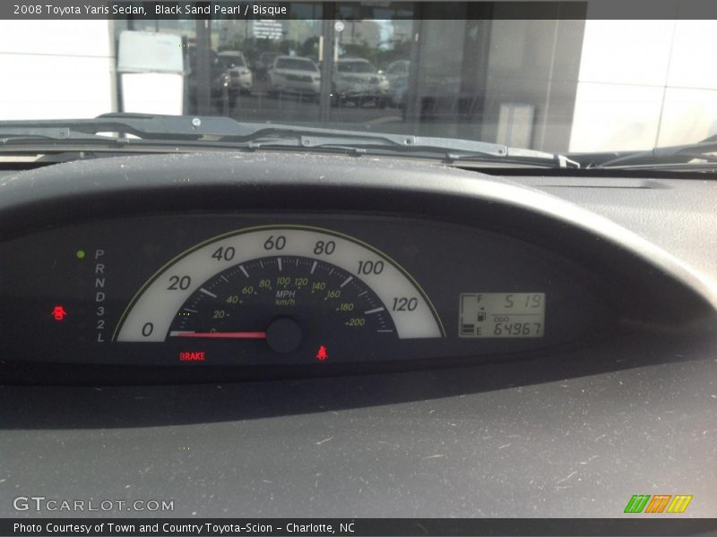 Black Sand Pearl / Bisque 2008 Toyota Yaris Sedan