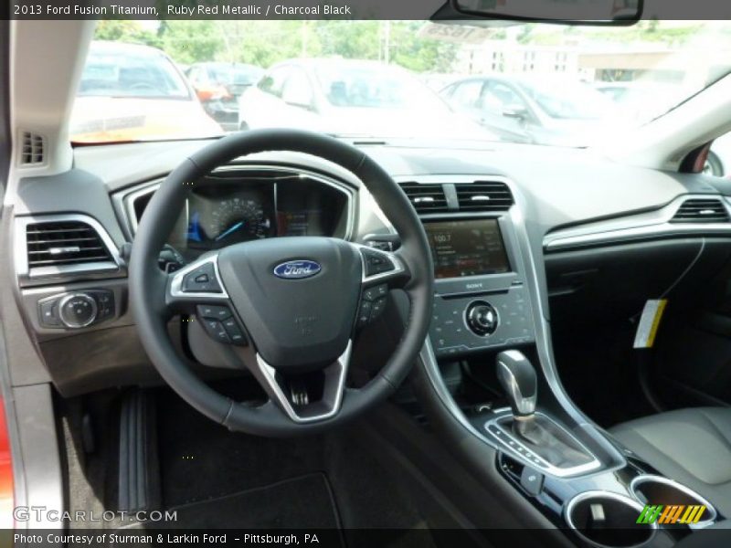 Ruby Red Metallic / Charcoal Black 2013 Ford Fusion Titanium