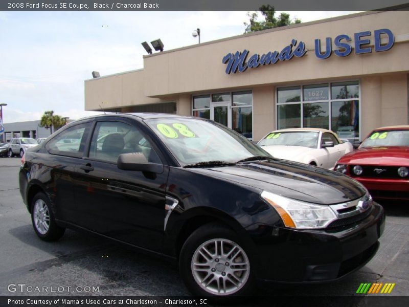 Black / Charcoal Black 2008 Ford Focus SE Coupe