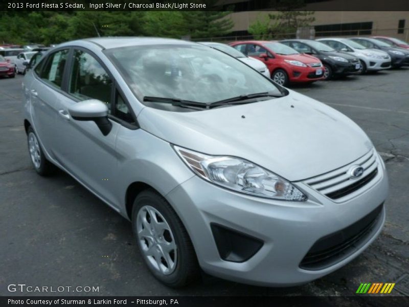Ingot Silver / Charcoal Black/Light Stone 2013 Ford Fiesta S Sedan