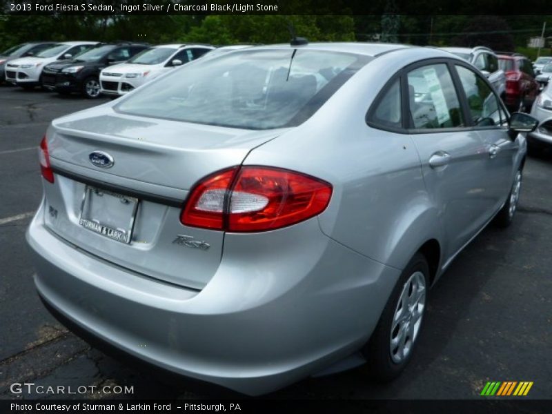 Ingot Silver / Charcoal Black/Light Stone 2013 Ford Fiesta S Sedan