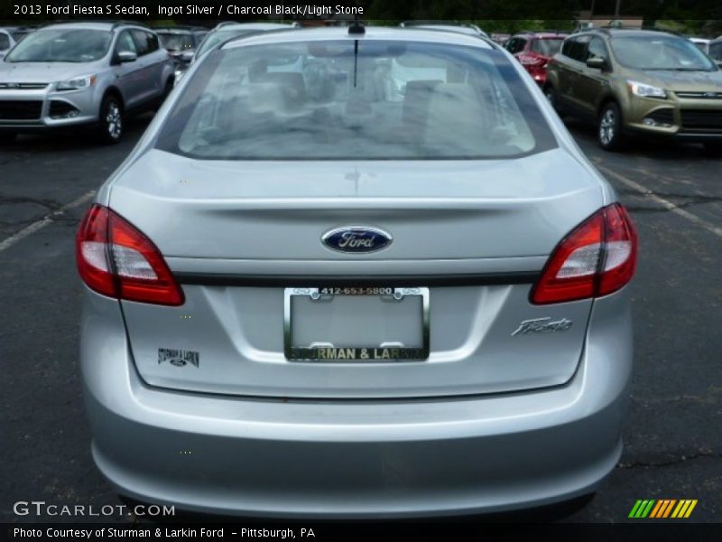 Ingot Silver / Charcoal Black/Light Stone 2013 Ford Fiesta S Sedan