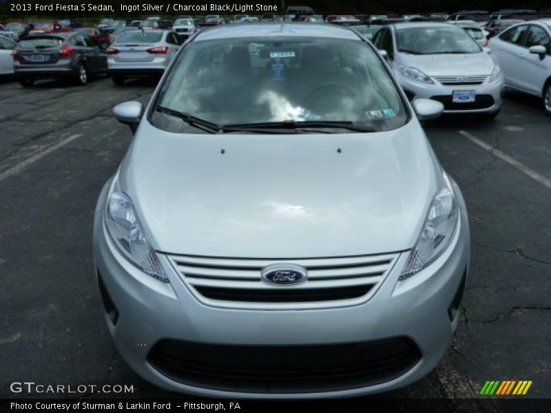 Ingot Silver / Charcoal Black/Light Stone 2013 Ford Fiesta S Sedan