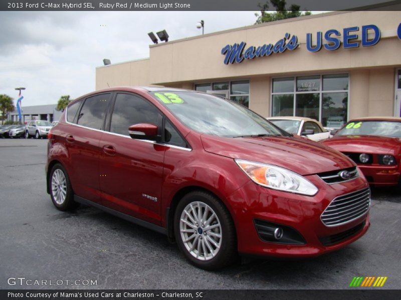 Ruby Red / Medium Light Stone 2013 Ford C-Max Hybrid SEL