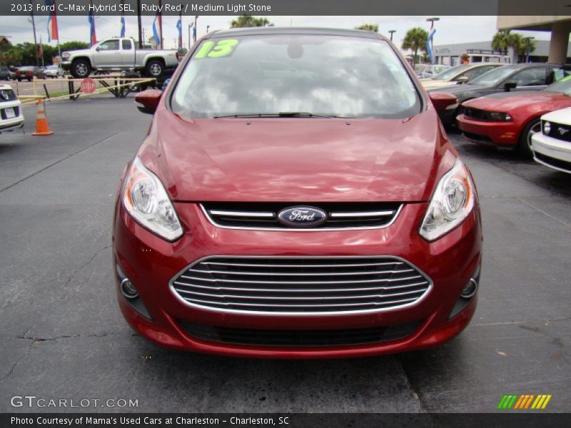 Ruby Red / Medium Light Stone 2013 Ford C-Max Hybrid SEL