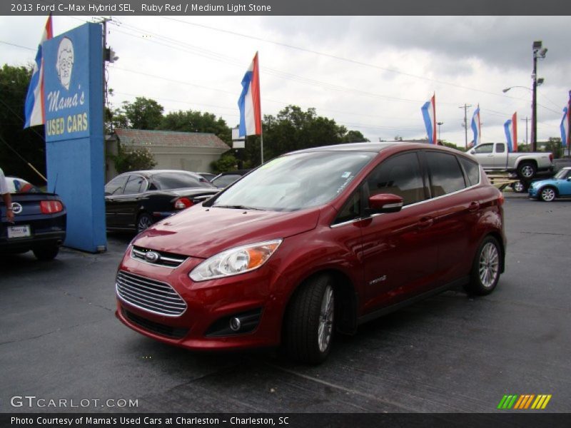 Ruby Red / Medium Light Stone 2013 Ford C-Max Hybrid SEL