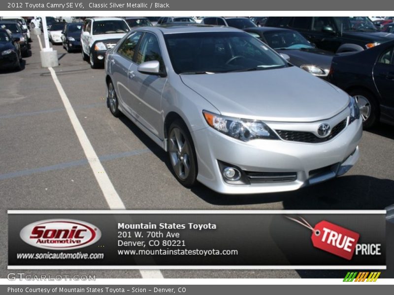 Classic Silver Metallic / Black 2012 Toyota Camry SE V6