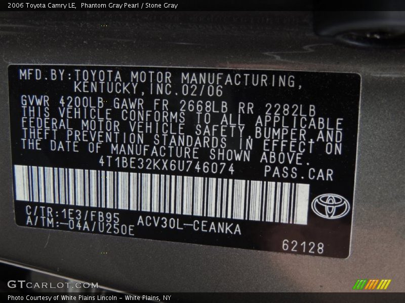 Phantom Gray Pearl / Stone Gray 2006 Toyota Camry LE