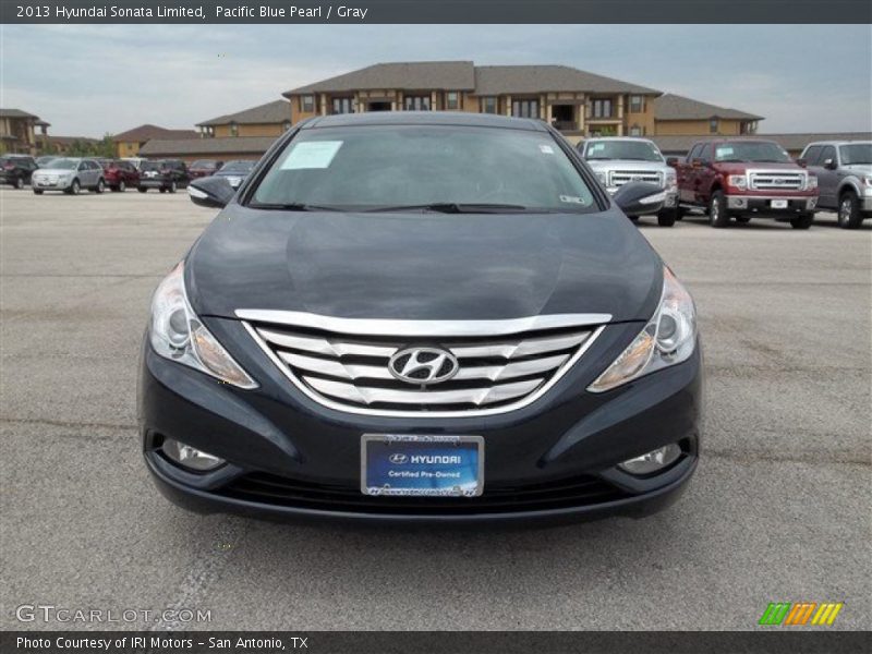 Pacific Blue Pearl / Gray 2013 Hyundai Sonata Limited