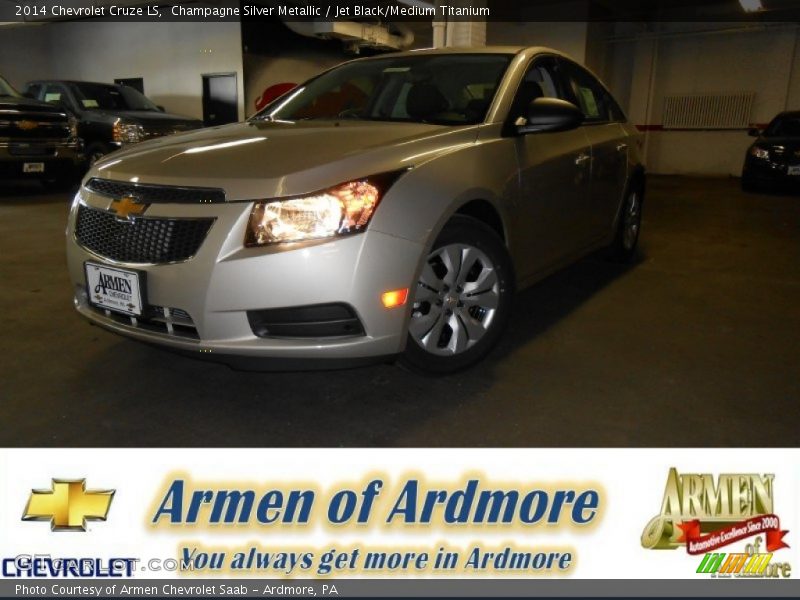 Champagne Silver Metallic / Jet Black/Medium Titanium 2014 Chevrolet Cruze LS