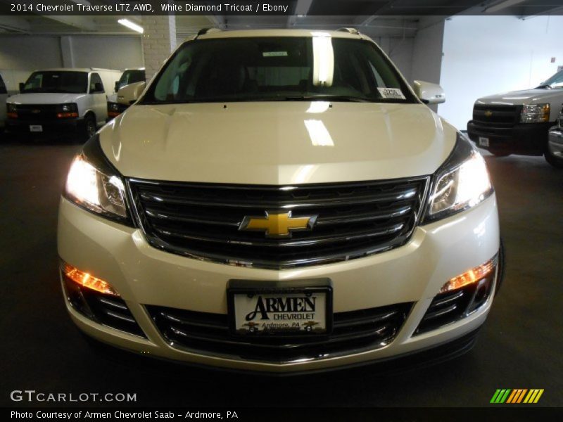 White Diamond Tricoat / Ebony 2014 Chevrolet Traverse LTZ AWD